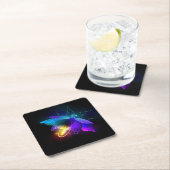Neon Firefly auf schwarz Untersetzer (Vor Ort)