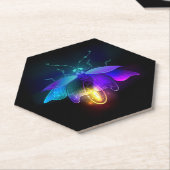 Neon Firefly auf schwarz Untersetzer (angewinkelt)