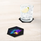 Neon Firefly auf schwarz Untersetzer (Vor Ort)