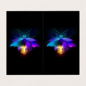 Neon Firefly auf schwarz Visitenkarten (Außenseite Aufgefaltet)
