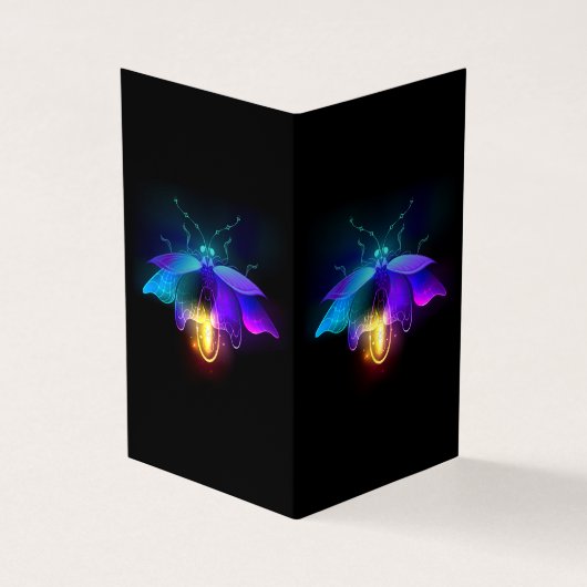 Neon Firefly auf schwarz Visitenkarten (Vorderseite)