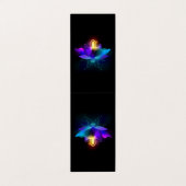 Neon Firefly auf schwarz Visitenkarten (Außenseite Aufgefaltet)