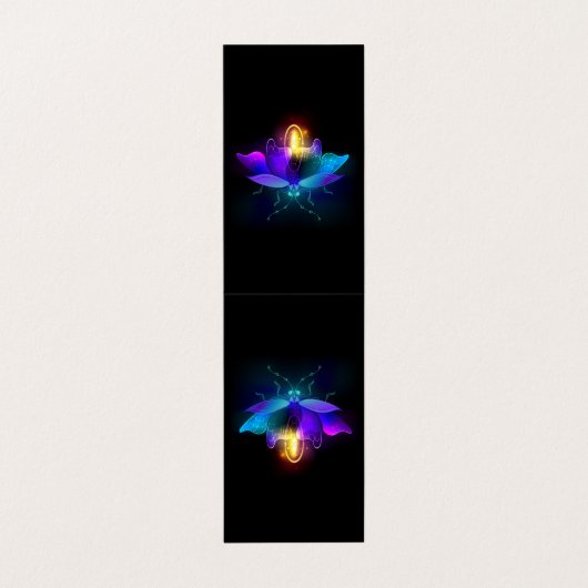 Neon Firefly auf schwarz Visitenkarten (Außenseite Aufgefaltet)