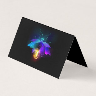 Neon Firefly auf schwarz Visitenkarten