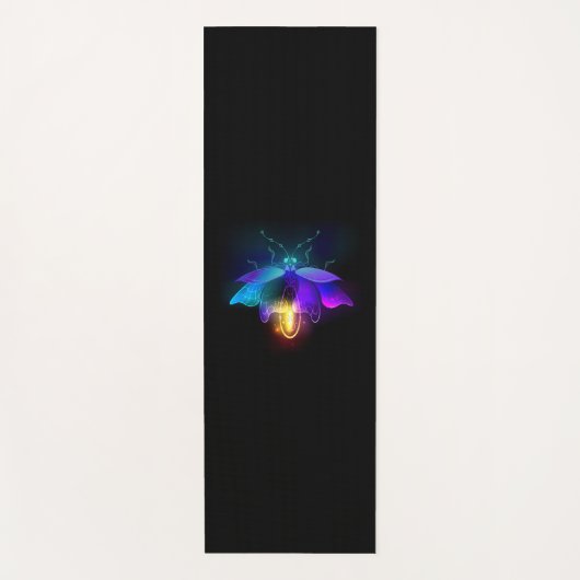 Neon Firefly auf schwarz Yogamatte (Vorderseite)