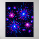 Neon Fireworks Celebration - Abstrakte Wall Art Poster (Vorne)