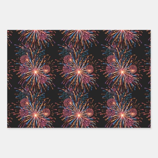 Neon Fireworks Geschenkpapier Set (Vorderseite 3)
