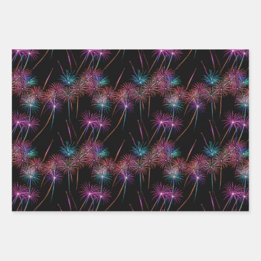 Neon Fireworks Geschenkpapier Set (Vorderseite 2)