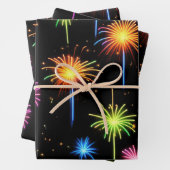Neon Fireworks on Black Geschenkpapier Set (Beispiel)