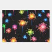 Neon Fireworks on Black Geschenkpapier Set (Vorderseite)