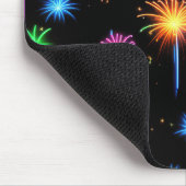 Neon Fireworks on Black Mousepad (Ecke)