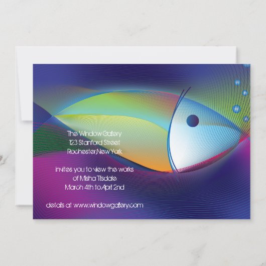 Neon Fish Art Gallery Einladung (Rückseite)
