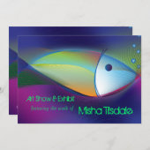 Neon Fish Art Gallery Einladung (Vorne/Hinten)