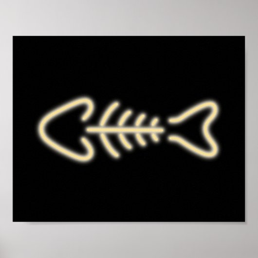 Neon Fish Bones Poster (Vorne)