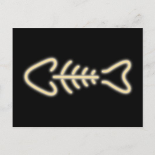 Neon Fish Bones Postkarte (Vorderseite)