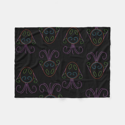 Neon Fish Fleecedecke (Vorderseite (Horizontal))