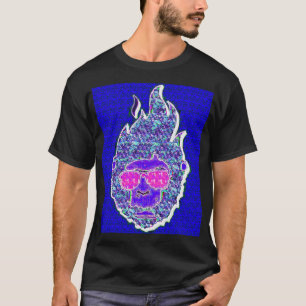 Neon Flame Face – Pop Art T‑Shirt T-Shirt