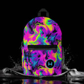 Neon Flame Gefärbte Krawatte Monogram Bedruckter Rucksack