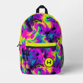 Neon Flame Gefärbte Krawatte Yellow Monogram Bedruckter Rucksack