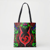 Neon Flame Mandala Pattern Tasche (Vorderseite)