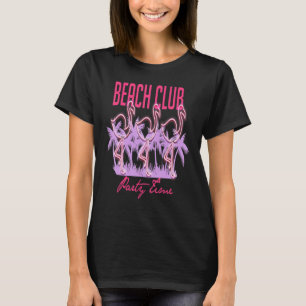 Neon Flamingo Beach Club Vogue Style T-Shirt