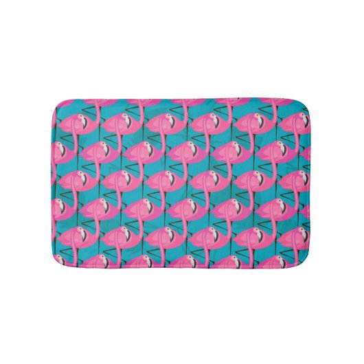Neon Flamingos Badematte (Vorderseite)