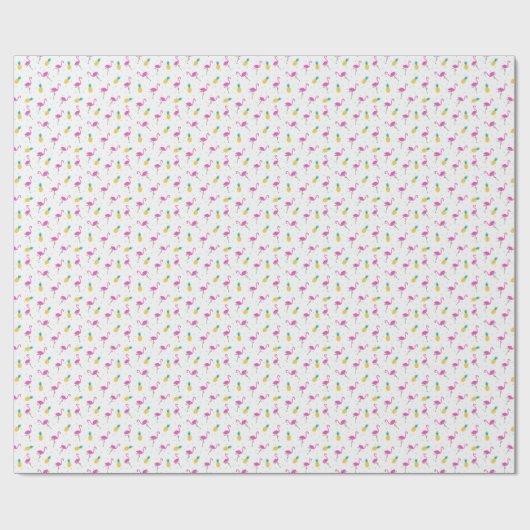 Neon Flamingos Geschenkpapier (Flach)
