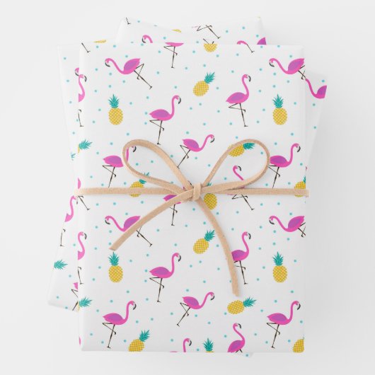 Neon Flamingos Geschenkpapier Set (Beispiel)