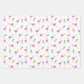 Neon Flamingos Geschenkpapier Set (Vorderseite)