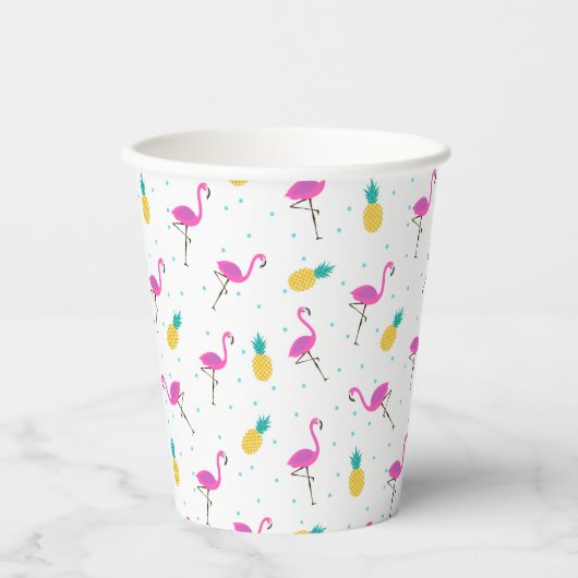 Neon Flamingos Pappbecher (Vorderseite)