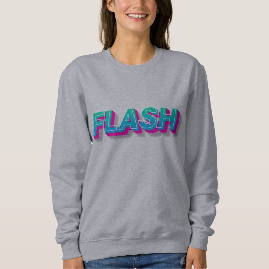 Neon-Flash-Text Pop-Art-Grafik Sweatshirt (Vorderseite)