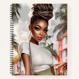 Neon-Flechten-Glamour-Girl-Spiralblock Notizblock