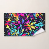 Neon Floral Burst Art Badhandtuch Set (Handtuch)