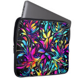 Neon Floral Burst Art Laptopschutzhülle (Vorne Rechts)