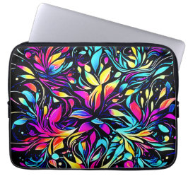 Neon Floral Burst Art Laptopschutzhülle