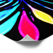 Neon Floral Burst Art Poster (Ecke)