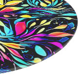 Neon Floral Burst Art Schneidebrett (Ecke)