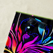 Neon Floral Burst Art Strandtuch (Beispiel)