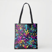 Neon Floral Burst Art Tasche (Vorderseite)