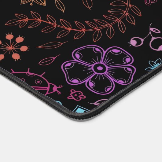 Neon Floral Butterfly Desk Mat Schreibtischunterlage (Ecke)