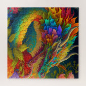 Neon Floral Dragon Puzzle (Horizontal)