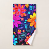 Neon Floral Fantasy Badhandtuch Set (Handtuch)