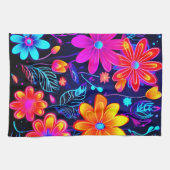 Neon Floral Fantasy Geschirrtuch (Horizontal)