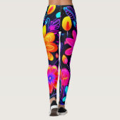 Neon Floral Fantasy Leggings (Rückseite)