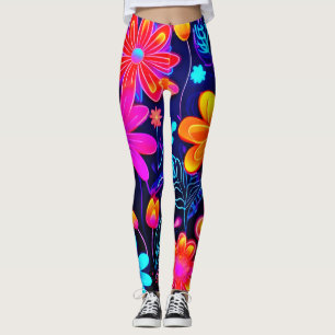 Neon Floral Fantasy Leggings