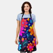 Neon Floral Fantasy Schürze (Getragen)