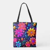 Neon Floral Fantasy Tasche (Rückseite)