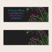 Neon Floral Gastgeschenk Hochzeit Tags (Vorne & Hinten)