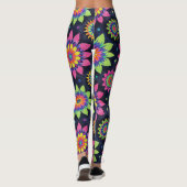 Neon Floral Mandalas Seamless Pattern Leggings (Rückseite)