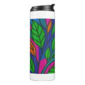 Neon Floral Pattern - Dicke farbige Blume Tasse (Nach links gedreht)